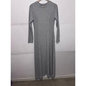 Soft, Ribbed, Long Sleeve Gray Dress, Size XL